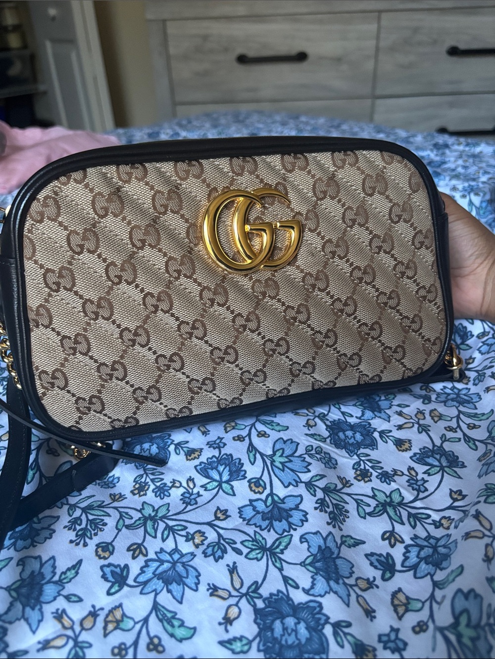 Gucci GG Marmont Shoulder Bag Diagonal Quilted GG Canvas Small - Picture 3 of 9